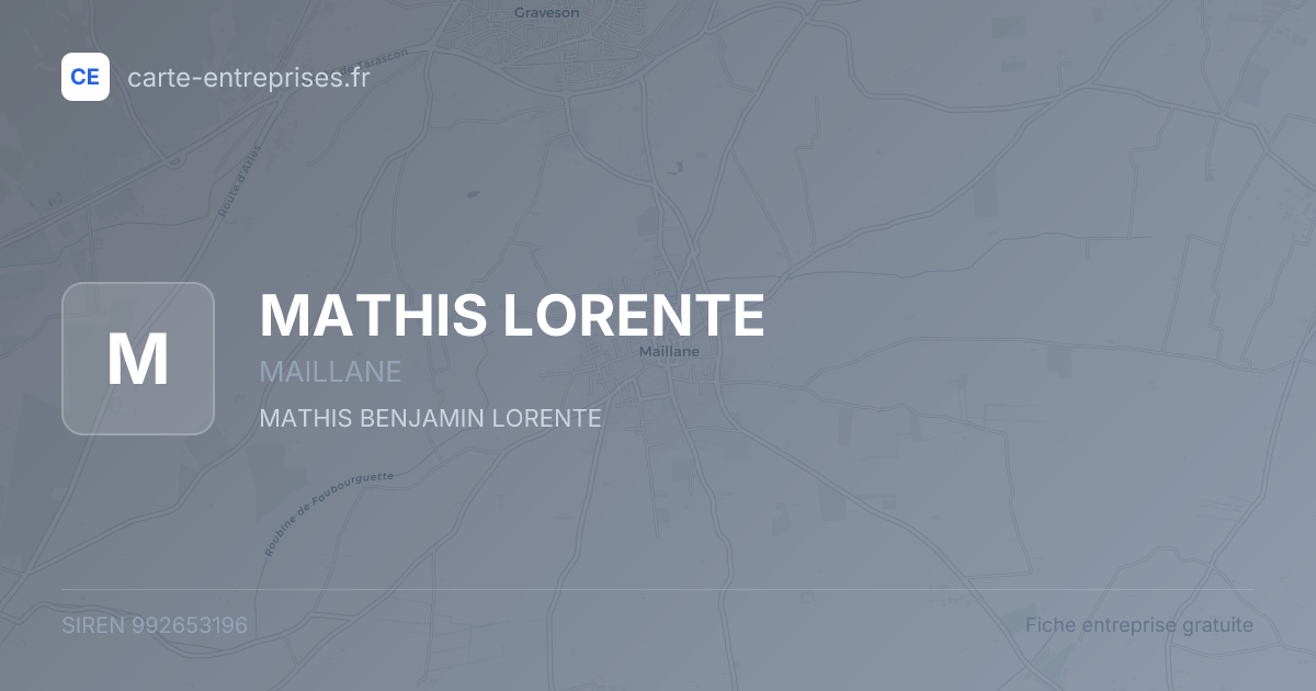 MATHIS LORENTE — 992653196 — fiche entreprise