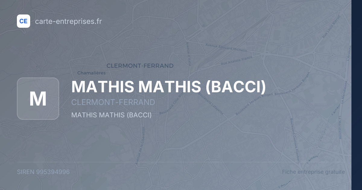 MATHIS MATHIS (BACCI) — 995394996 — fiche entreprise