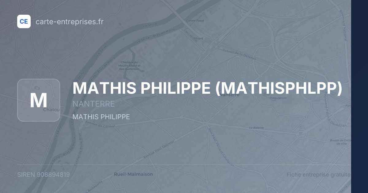 MATHIS PHILIPPE (MATHISPHLPP) — 908894819 — fiche entreprise