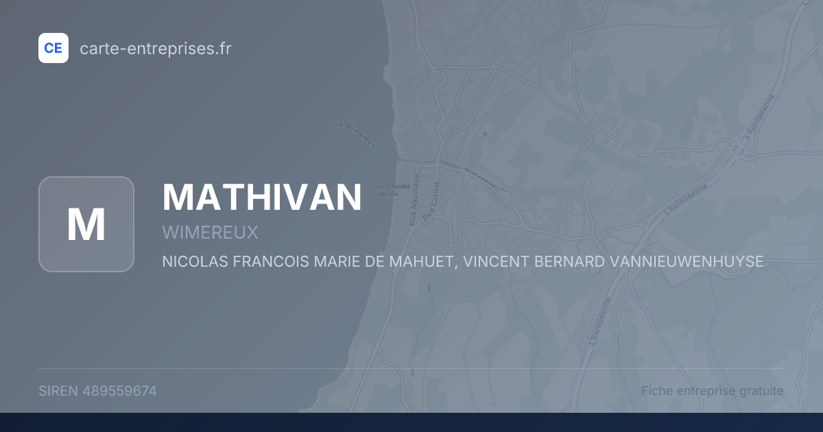 MATHIVAN — 489559674 — fiche entreprise