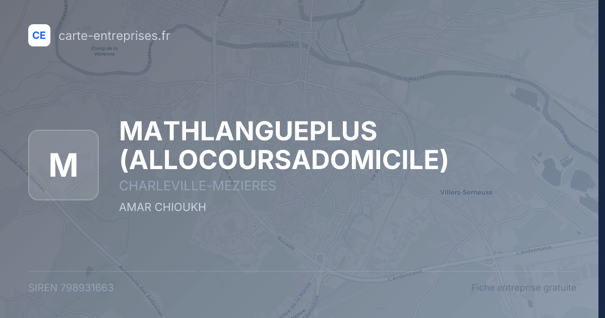 MATHLANGUEPLUS (ALLOCOURSADOMICILE) — 798931663 — fiche entreprise