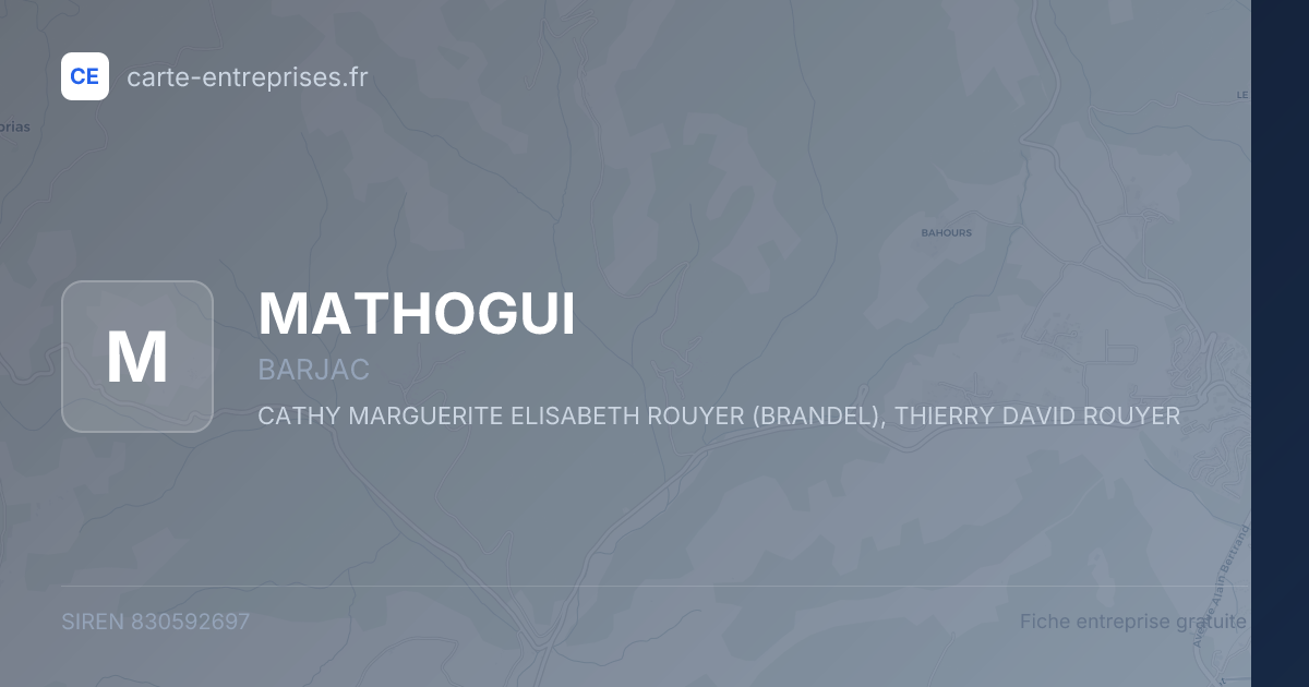 MATHOGUI — 830592697 — fiche entreprise
