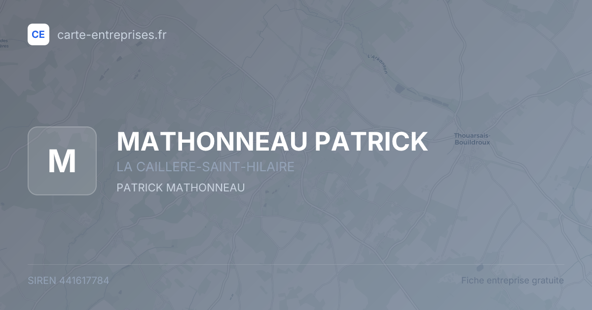 MATHONNEAU PATRICK — 441617784 — fiche entreprise