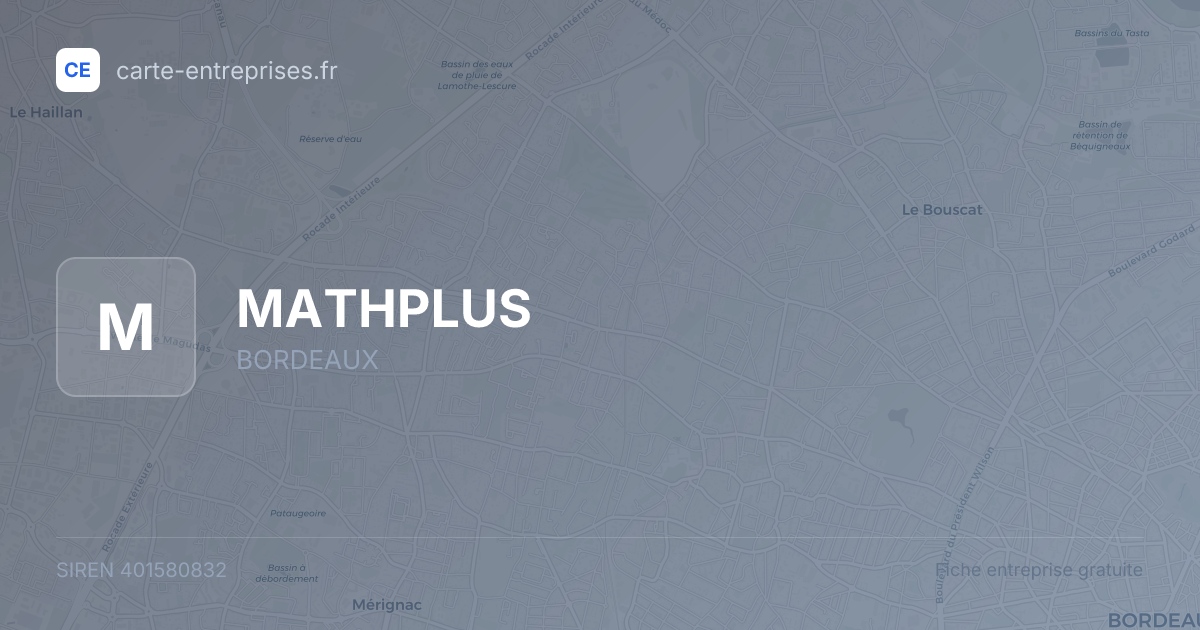 MATHPLUS — 401580832 — fiche entreprise