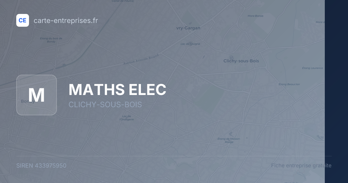 MATHS ELEC — 433975950 — fiche entreprise