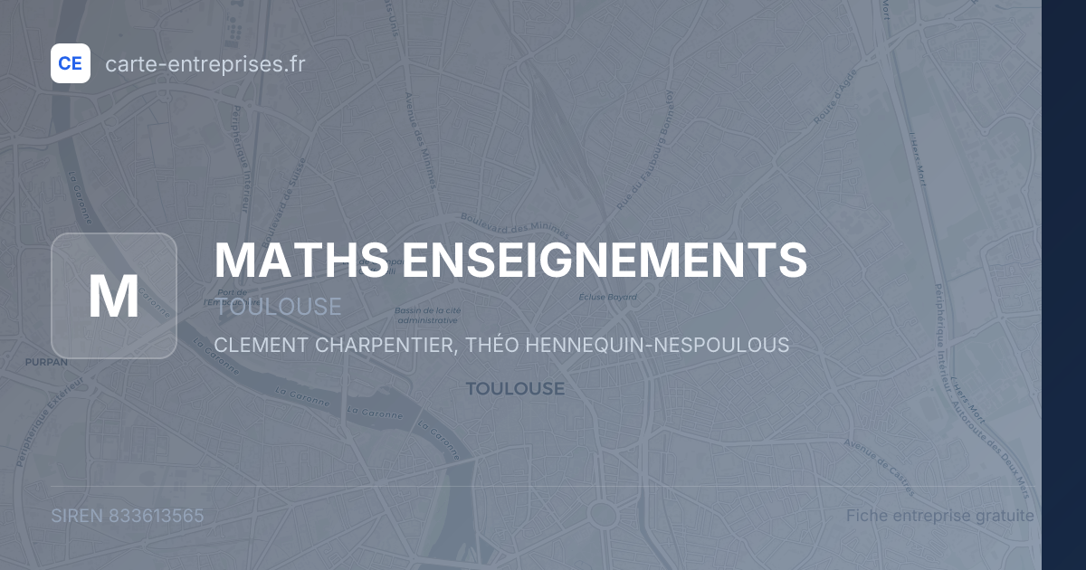 MATHS ENSEIGNEMENTS — 833613565 — fiche entreprise