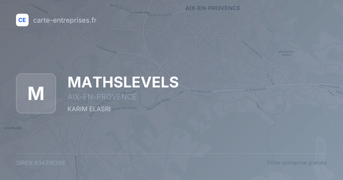 MATHSLEVELS — 834318396 — fiche entreprise