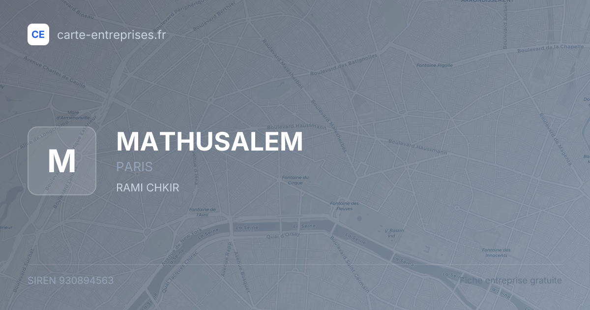 MATHUSALEM — 930894563 — fiche entreprise