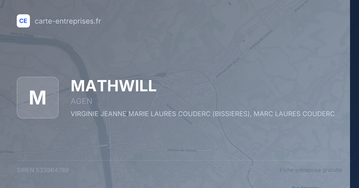 MATHWILL — 533964789 — fiche entreprise