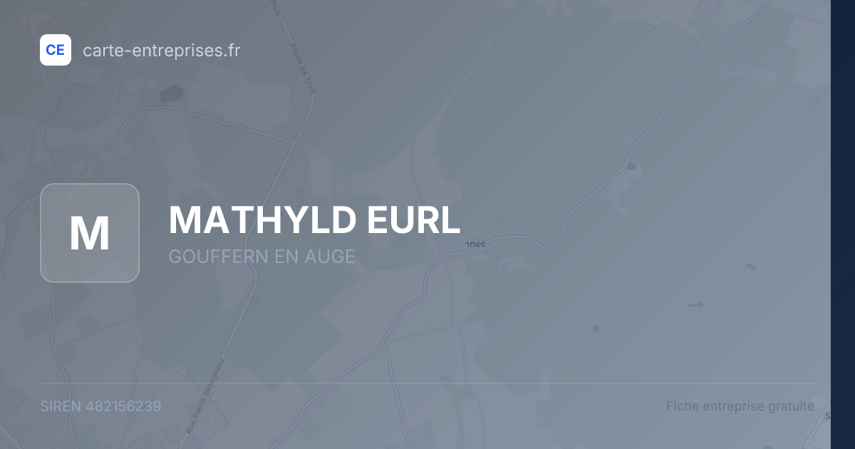 MATHYLD EURL — 482156239 — fiche entreprise