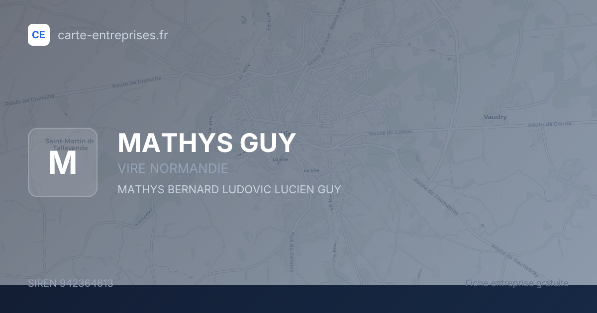 MATHYS GUY — 942364613 — fiche entreprise