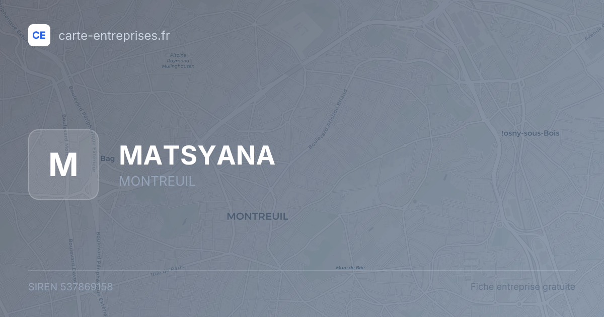 MATSYANA — 537869158 — fiche entreprise