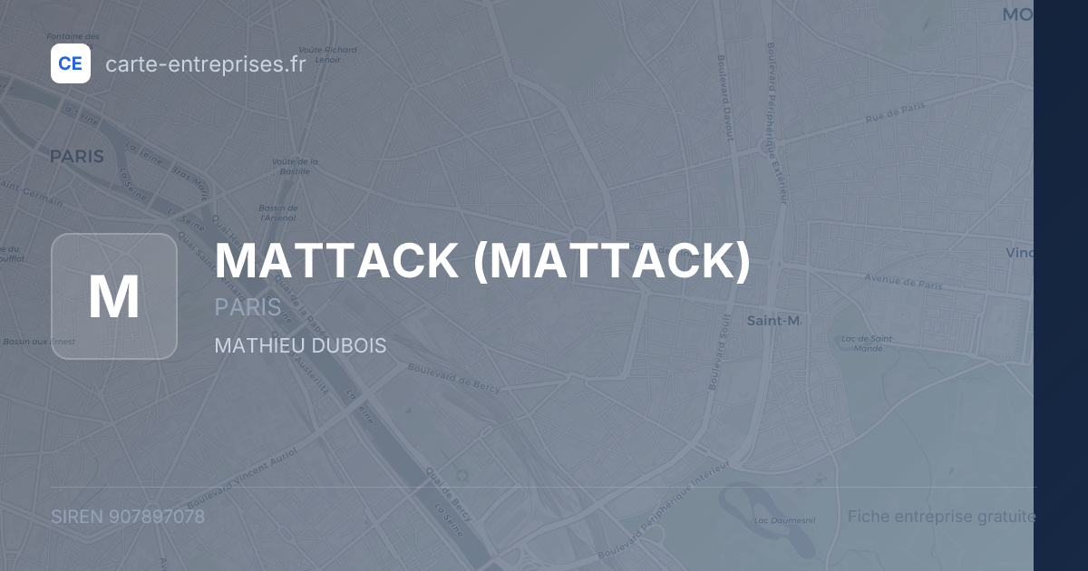 MATTACK — 907897078 — fiche entreprise