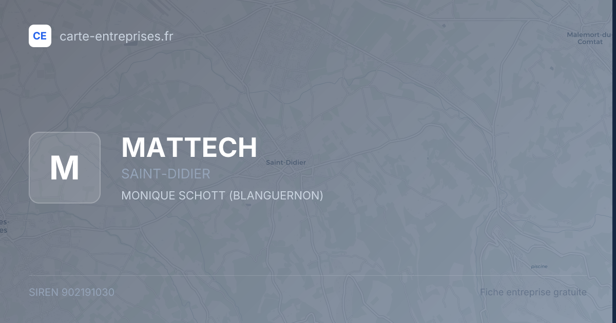 MATTECH — 902191030 — fiche entreprise
