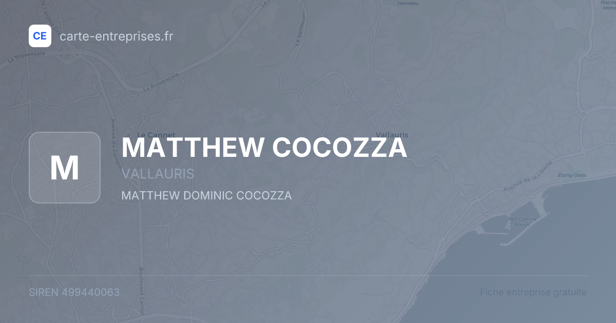 MATTHEW COCOZZA — 499440063 — fiche entreprise