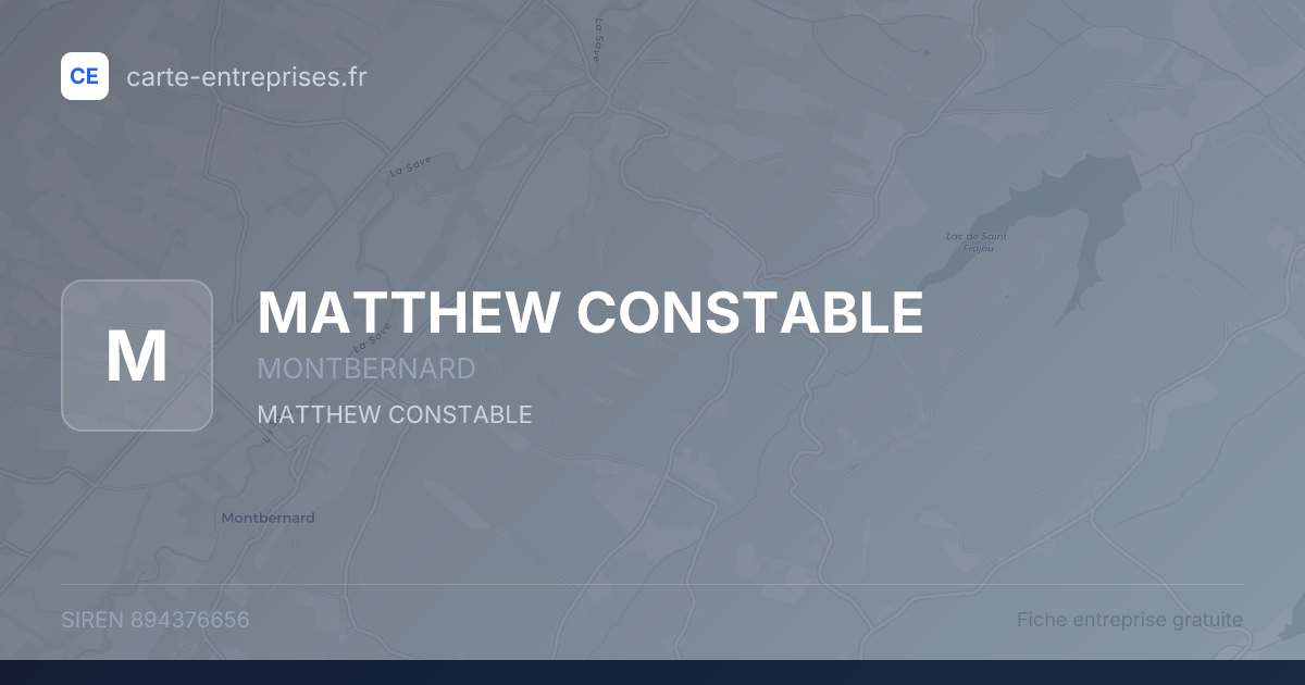 MATTHEW CONSTABLE — 894376656 — fiche entreprise