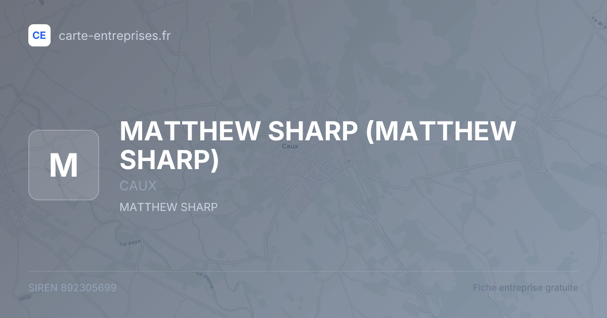MATTHEW SHARP — 892305699 — fiche entreprise