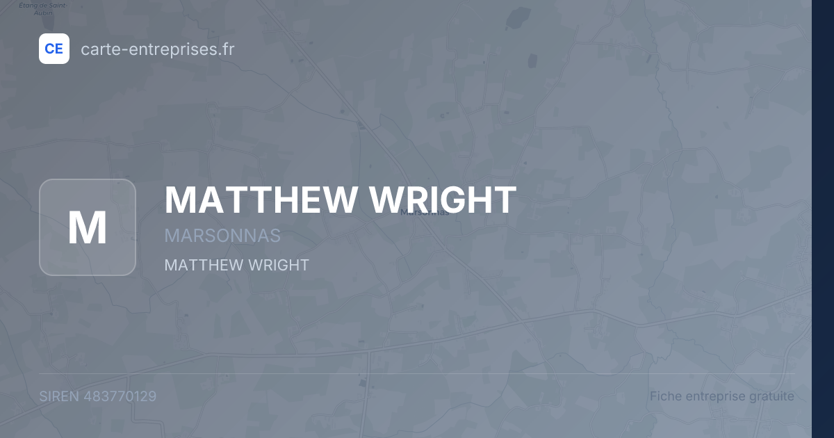 MATTHEW WRIGHT — 483770129 — fiche entreprise