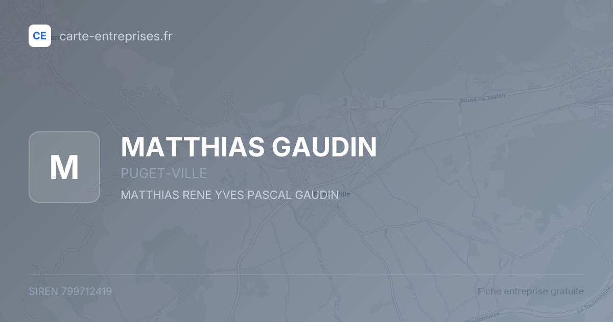 MATTHIAS GAUDIN — 799712419 — fiche entreprise