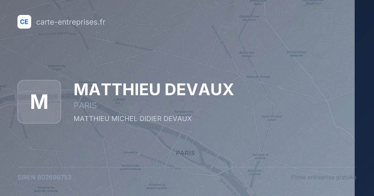 MATTHIEU DEVAUX — 802698753 — fiche entreprise