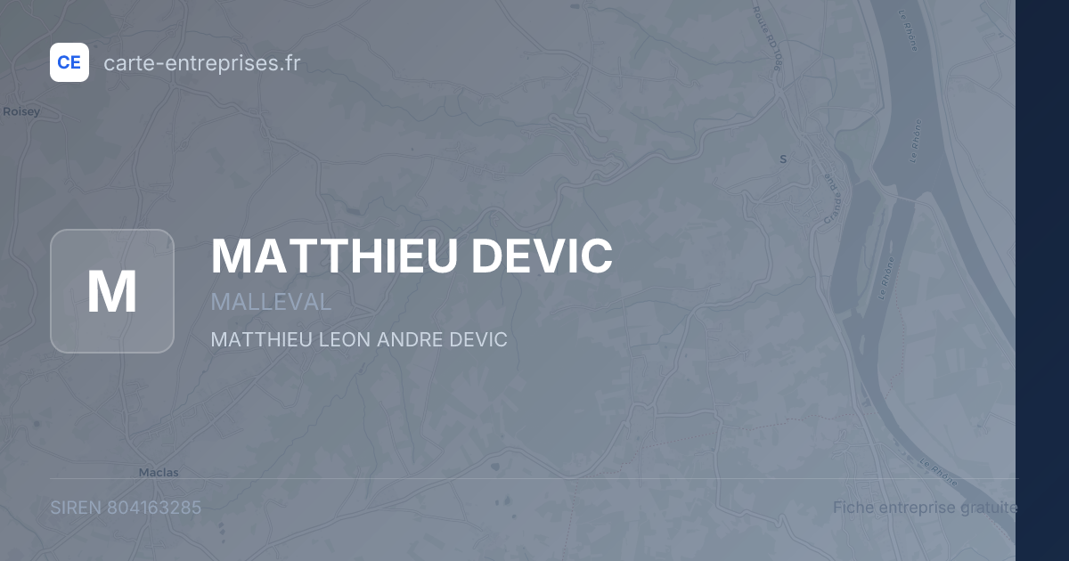 MATTHIEU DEVIC — 804163285 — fiche entreprise