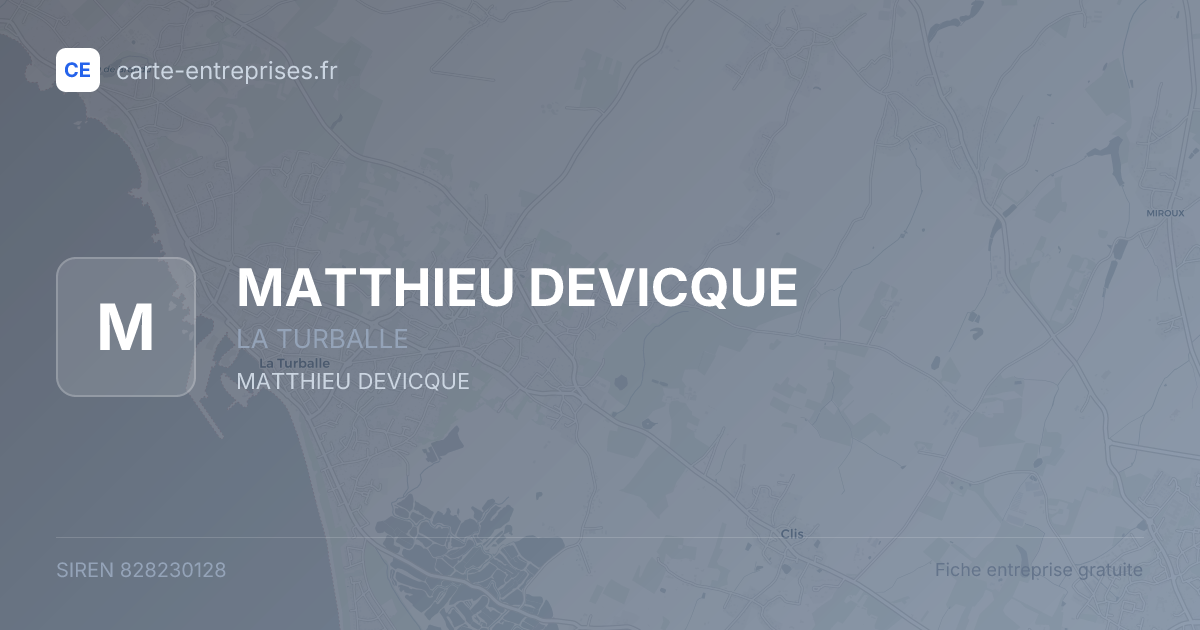 MATTHIEU DEVICQUE — 828230128 — fiche entreprise