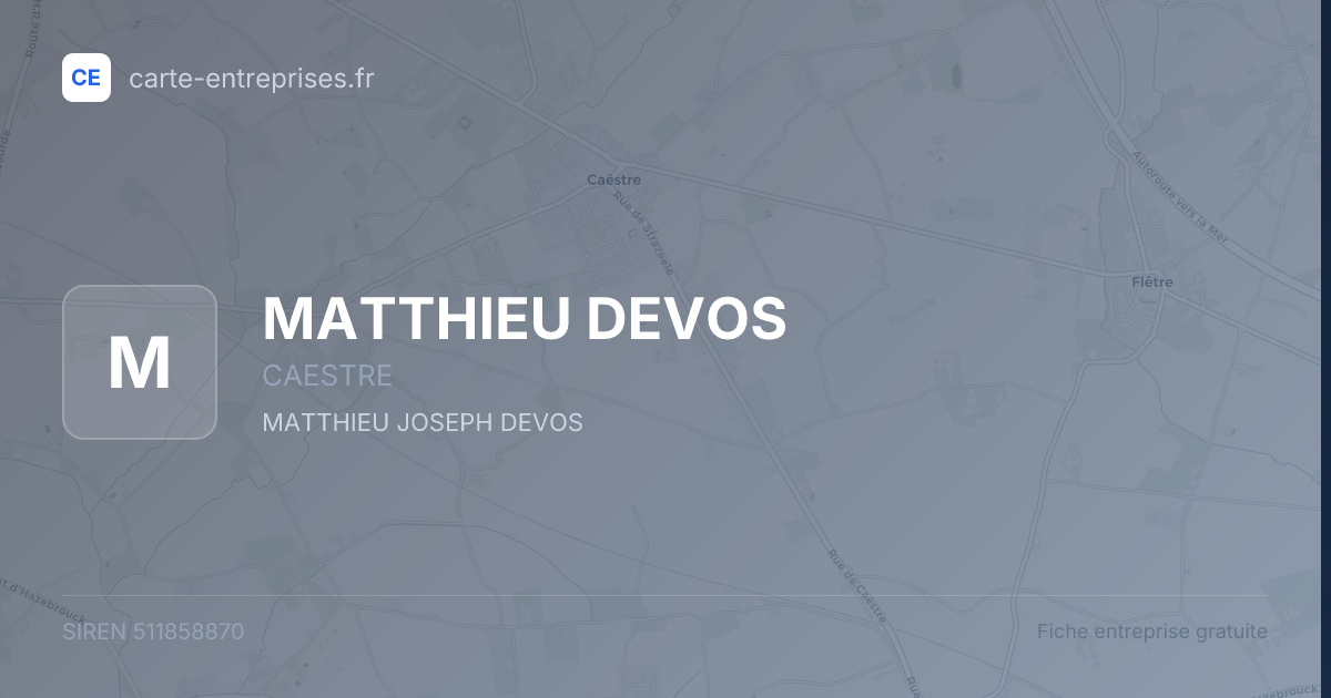 MATTHIEU DEVOS — 511858870 — fiche entreprise