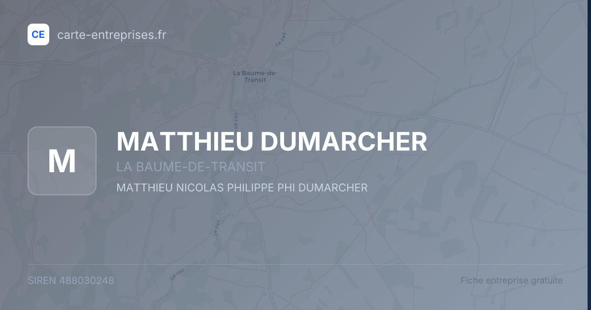 MATTHIEU DUMARCHER — 488030248 — fiche entreprise