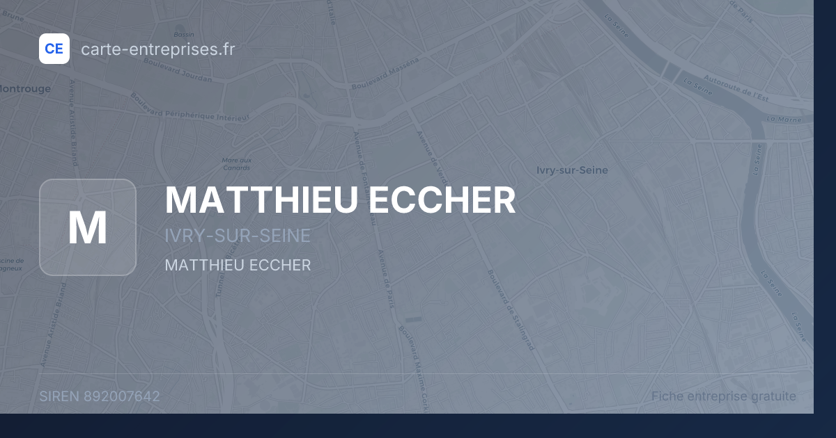 MATTHIEU ECCHER — 892007642 — fiche entreprise