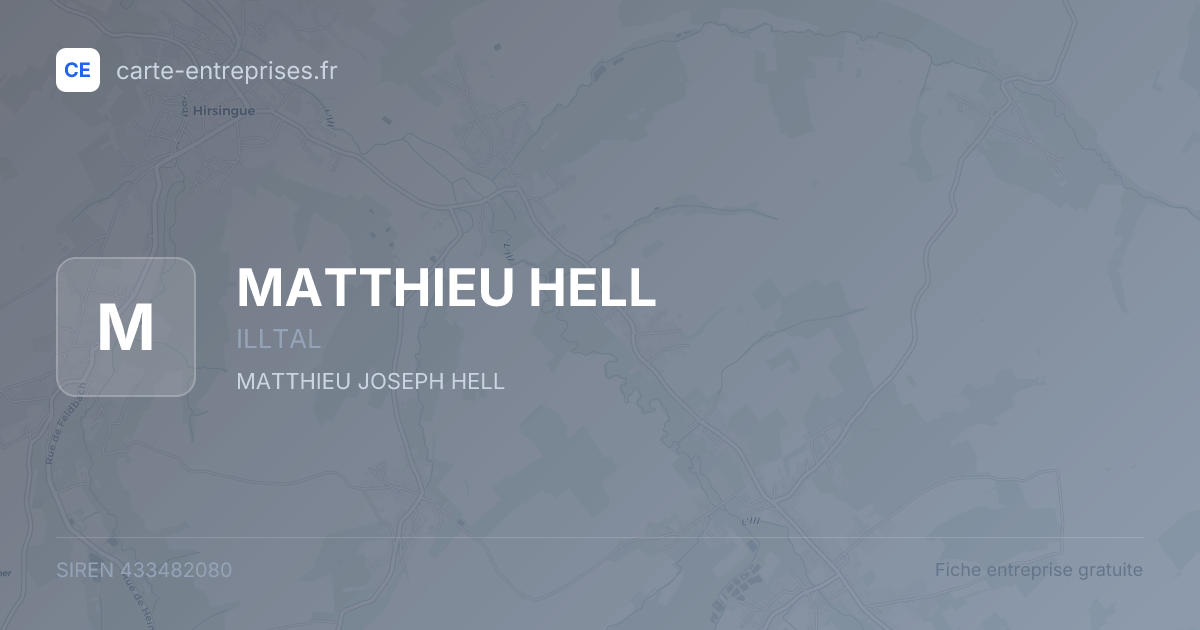 MATTHIEU HELL — 433482080 — fiche entreprise