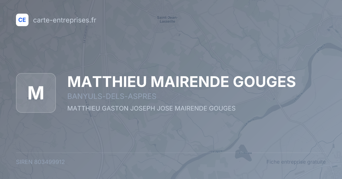 MATTHIEU MAIRENDE GOUGES — 803499912 — fiche entreprise