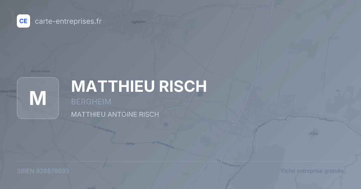 MATTHIEU RISCH — 928878693 — fiche entreprise