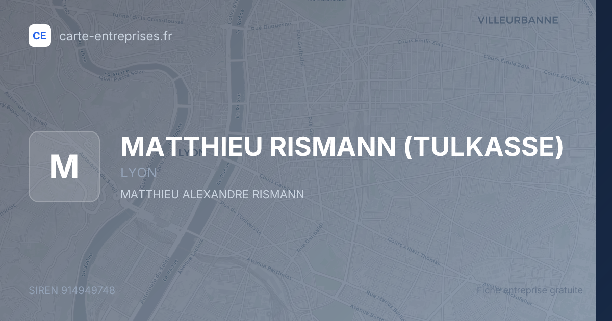 MATTHIEU RISMANN (TULKASSE) — 914949748 — fiche entreprise