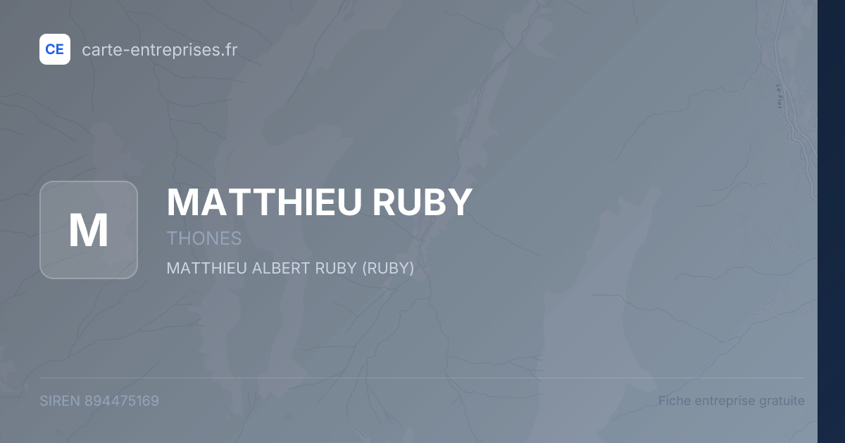 MATTHIEU RUBY — 894475169 — fiche entreprise