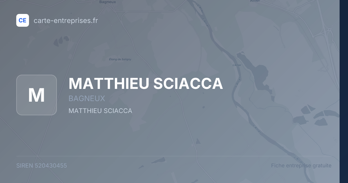 MATTHIEU SCIACCA — 520430455 — fiche entreprise