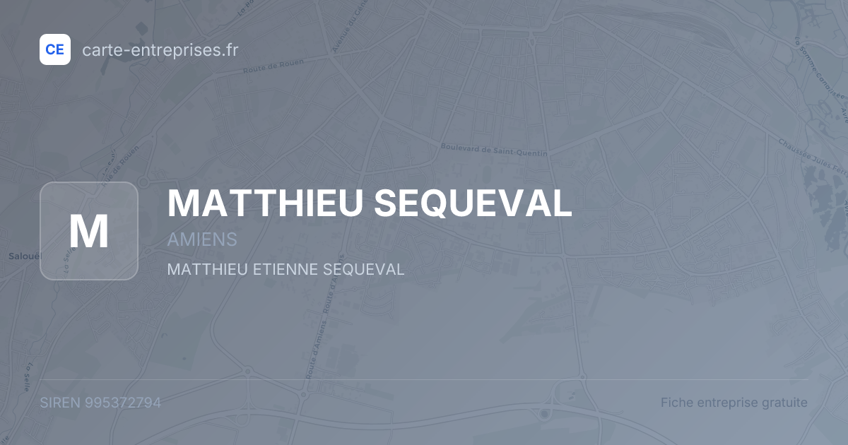 MATTHIEU SEQUEVAL — 995372794 — fiche entreprise