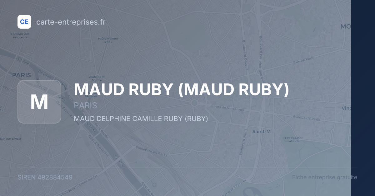MAUD RUBY — 492884549 — fiche entreprise