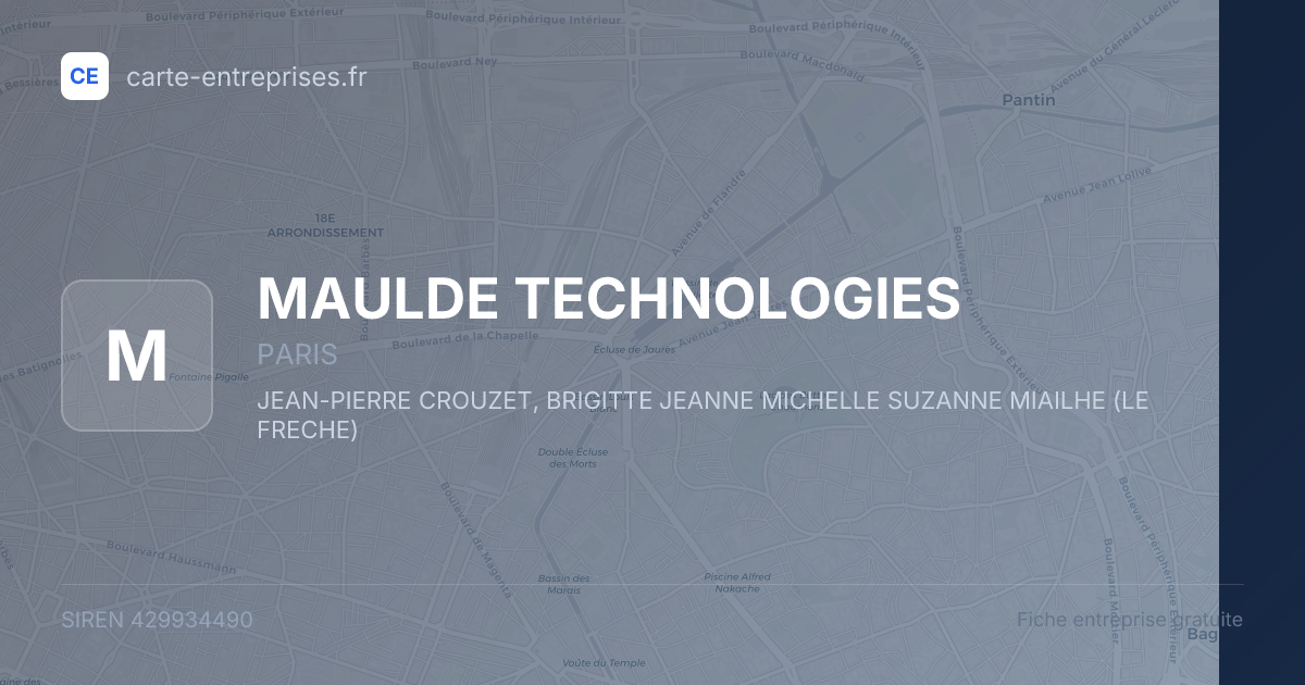 MAULDE TECHNOLOGIES — 429934490 — fiche entreprise