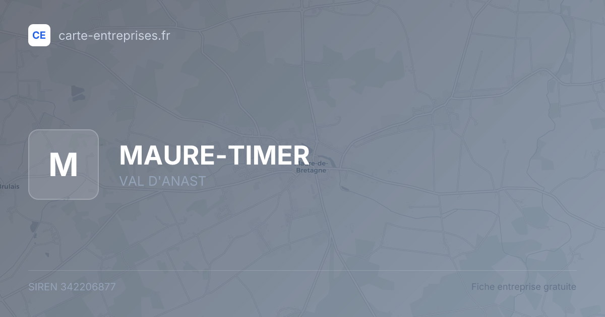 MAURE-TIMER — 342206877 — fiche entreprise