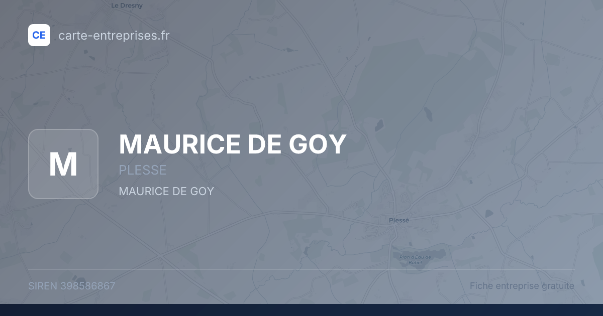 MAURICE DE GOY — 398586867 — fiche entreprise