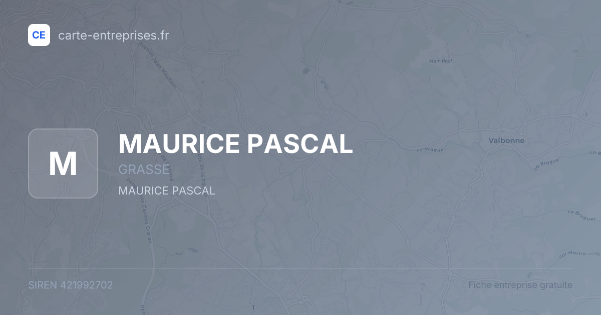 MAURICE PASCAL — 421992702 — fiche entreprise
