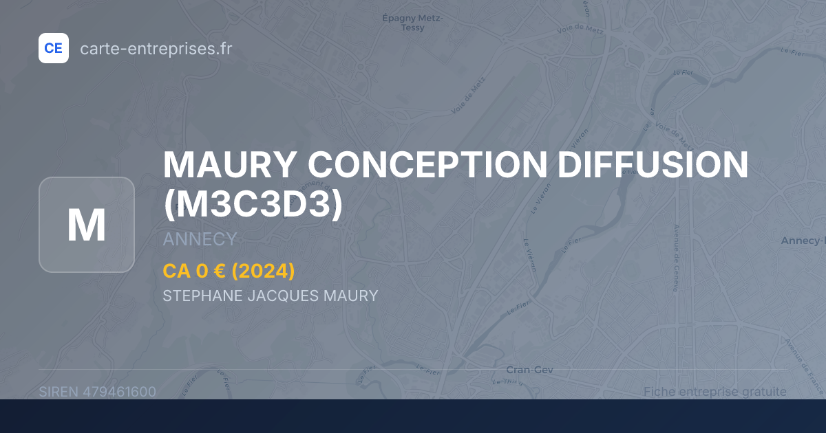 MAURY CONCEPTION DIFFUSION (M3C3D3) — 479461600 — fiche entreprise