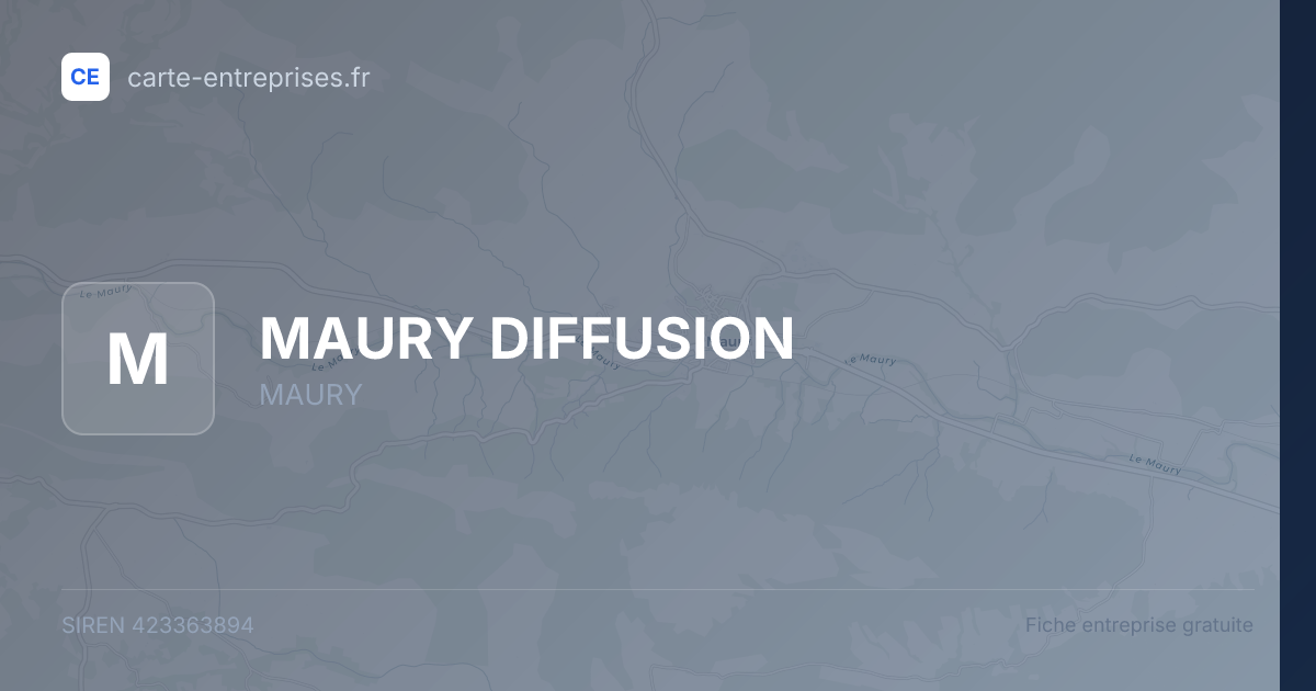 MAURY DIFFUSION — 423363894 — fiche entreprise