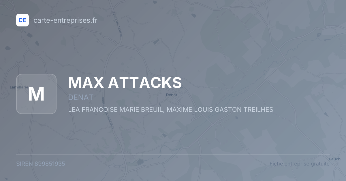 MAX ATTACKS — 899851935 — fiche entreprise