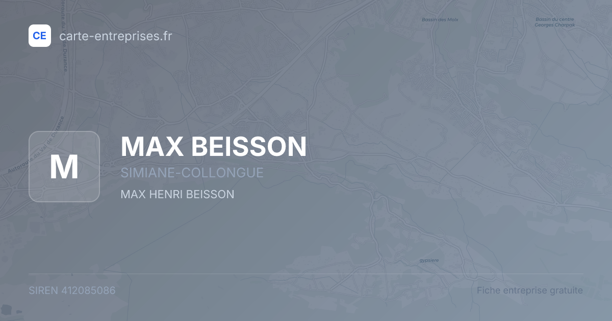 MAX BEISSON — 412085086 — fiche entreprise