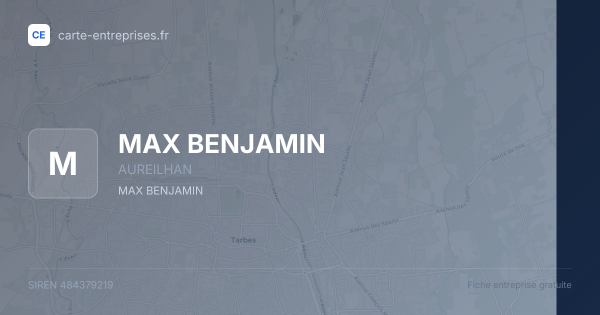 MAX BENJAMIN — 484379219 — fiche entreprise