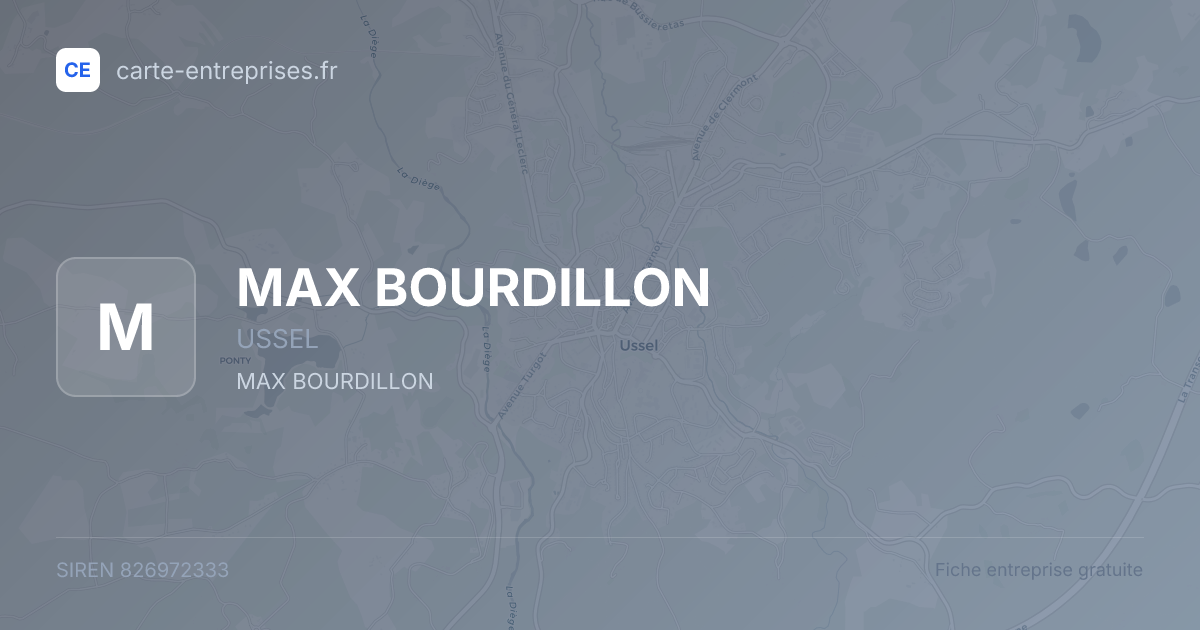 MAX BOURDILLON — 826972333 — fiche entreprise