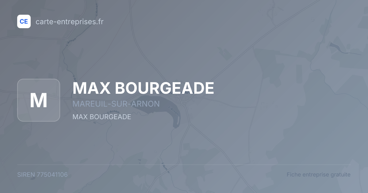 MAX BOURGEADE — 775041106 — fiche entreprise