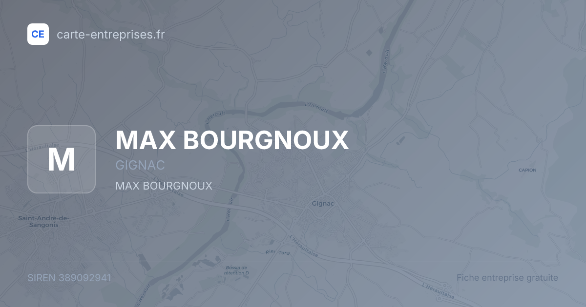 MAX BOURGNOUX — 389092941 — fiche entreprise