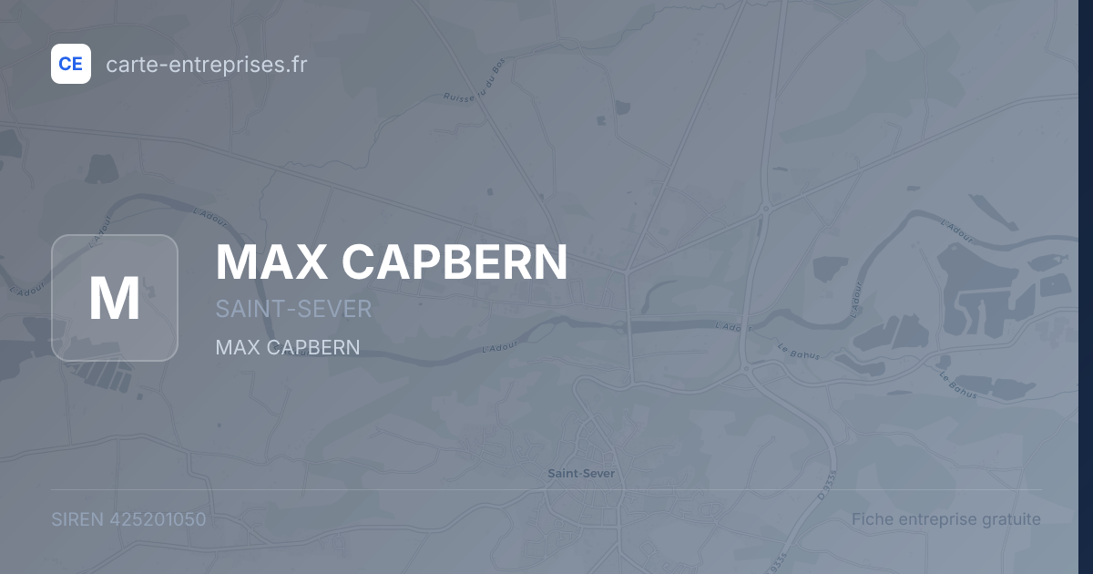 MAX CAPBERN — 425201050 — fiche entreprise